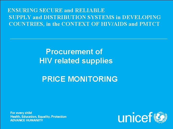 ENSURING SECURE and RELIABLE SUPPLY and DISTRIBUTION SYSTEMS in DEVELOPING COUNTRIES, in the CONTEXT