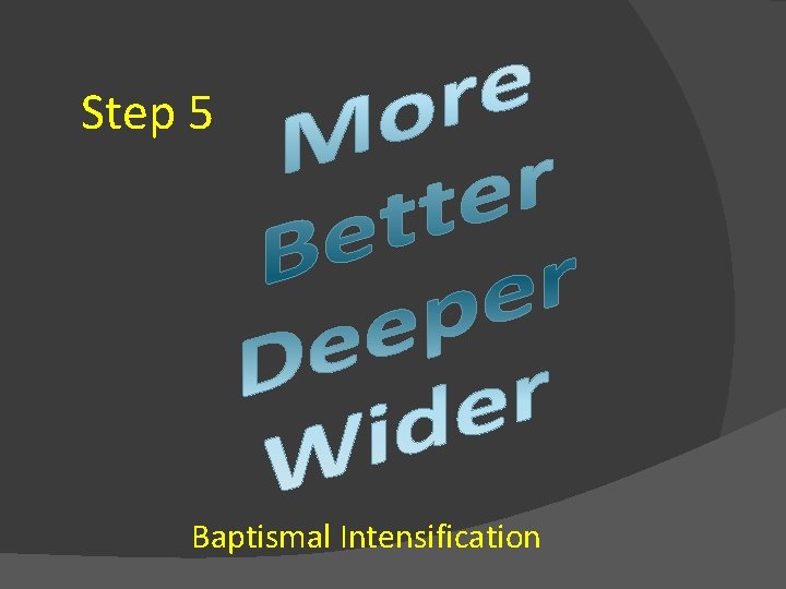 Step 5 Baptismal Intensification 