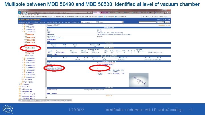 Multipole between MBB 50490 and MBB 50530: identified at level of vacuum chamber 1/23/2022