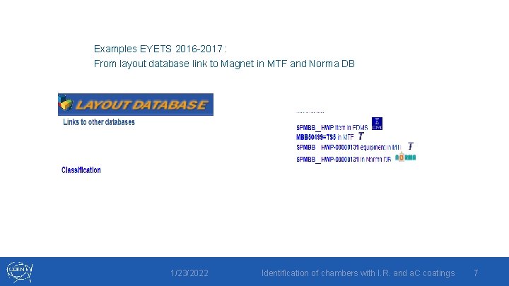 Examples EYETS 2016 -2017 : From layout database link to Magnet in MTF and