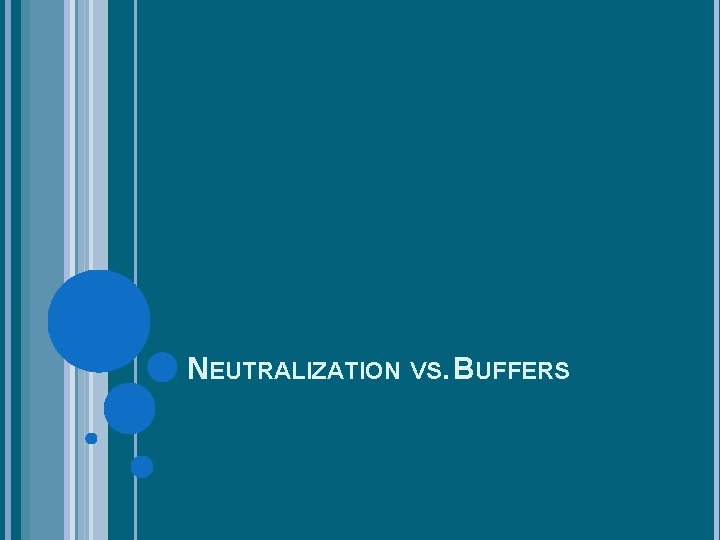 NEUTRALIZATION VS. BUFFERS 
