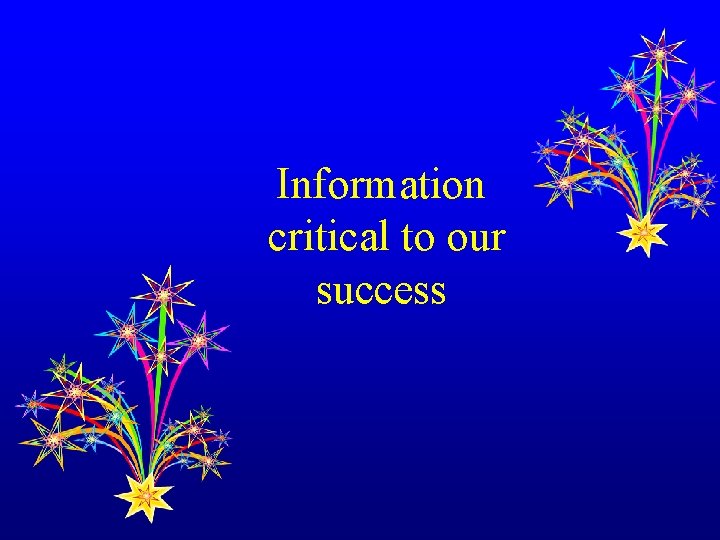 Information critical to our success 