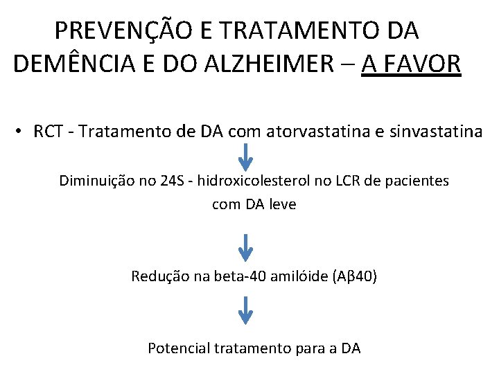 PREVENÇÃO E TRATAMENTO DA DEMÊNCIA E DO ALZHEIMER – A FAVOR • RCT -