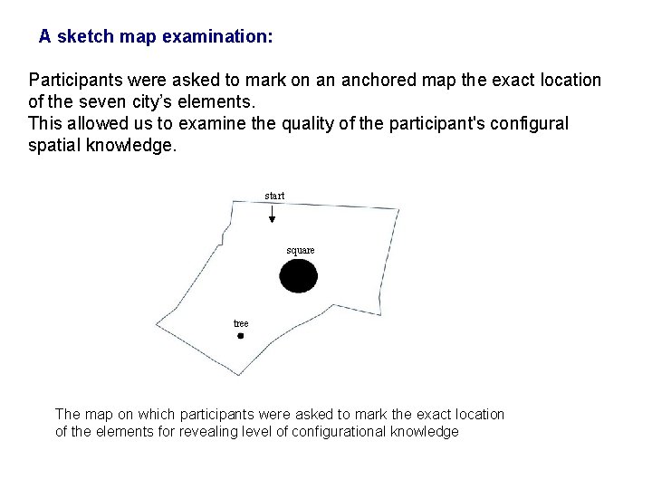 A sketch map examination: Participants were asked to mark on an anchored map the