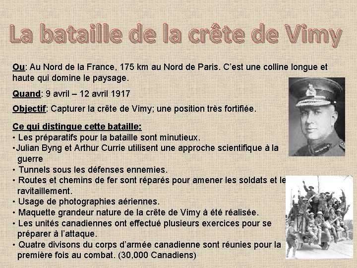 La bataille de la crête de Vimy Ou: Au Nord de la France, 175