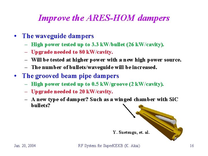 Improve the ARES-HOM dampers • The waveguide dampers – – High power tested up