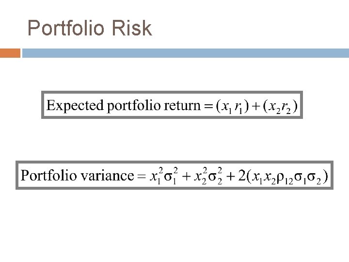 Portfolio Risk 