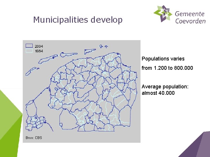 Municipalities develop Populations varies from 1. 200 to 800. 000 Average population: almost 40.