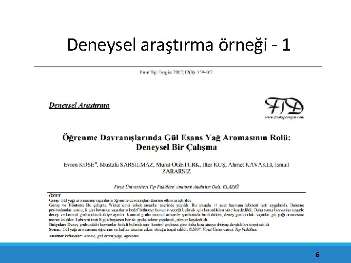 Deneysel araştırma örneği - 1 6 