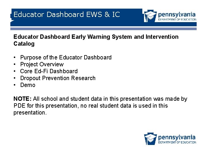 Educator Dashboard Early Warning System and Intervention Catalog