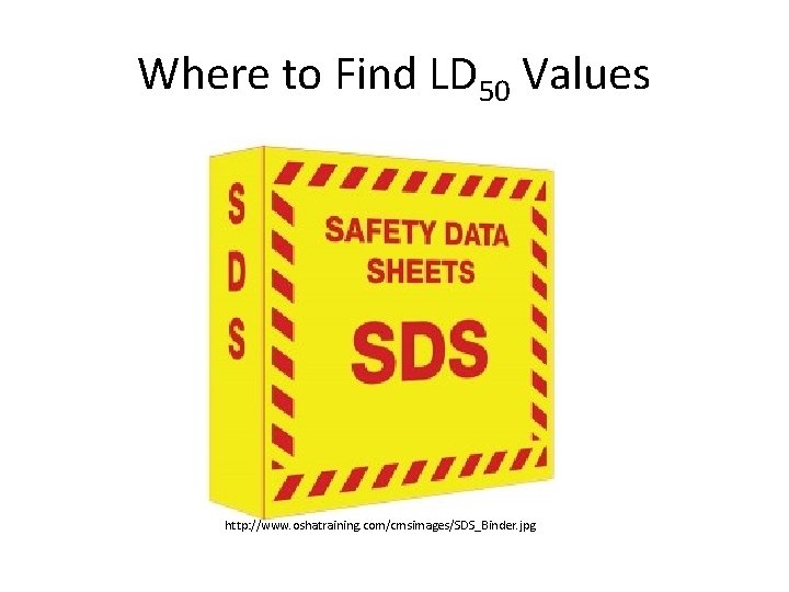 Where to Find LD 50 Values http: //www. oshatraining. com/cmsimages/SDS_Binder. jpg 