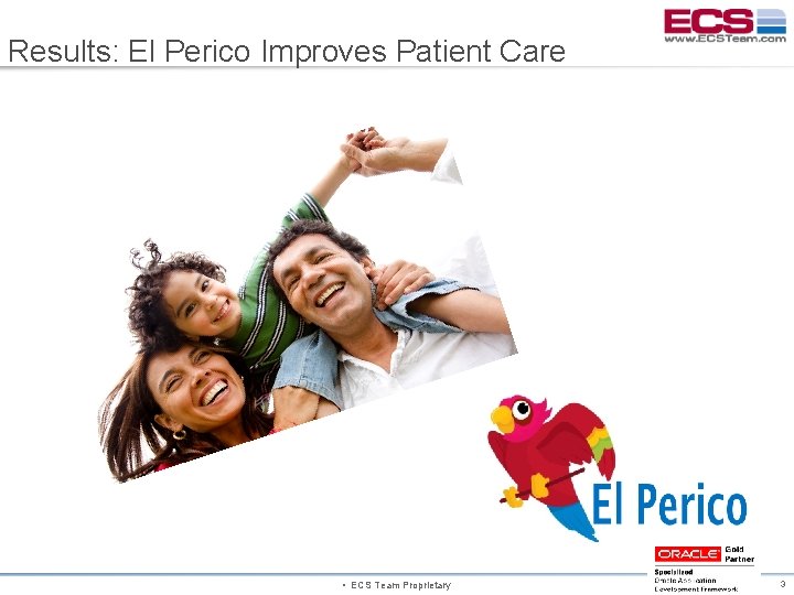 Results: El Perico Improves Patient Care ▪ ECS Team Proprietary 3 