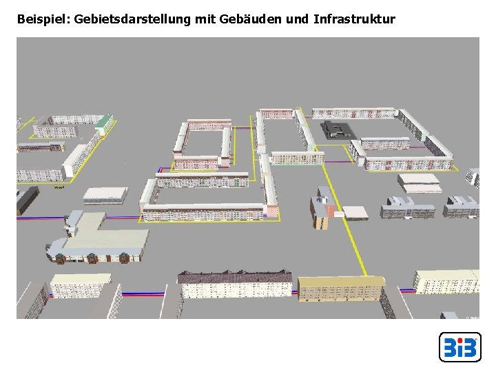 Beispiel: Gebietsdarstellung mit Gebäuden und Infrastruktur 