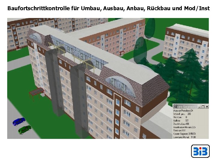 Baufortschrittkontrolle für Umbau, Ausbau, Anbau, Rückbau und Mod/Inst 