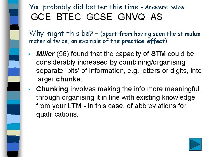 You probably did better this time - Answers below. GCE BTEC GCSE GNVQ AS