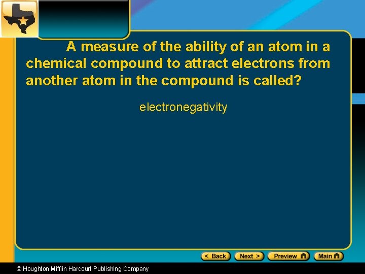 A measure of the ability of an atom in a chemical compound to attract