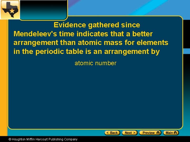Evidence gathered since Mendeleev's time indicates that a better arrangement than atomic mass for