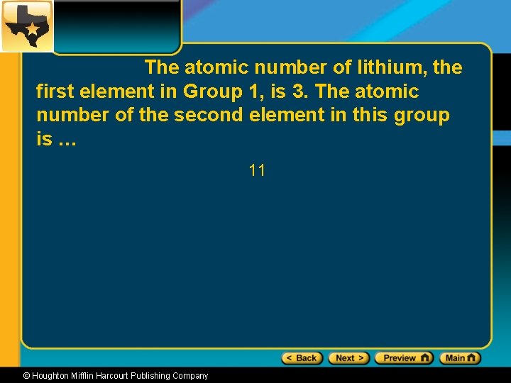 The atomic number of lithium, the first element in Group 1, is 3. The