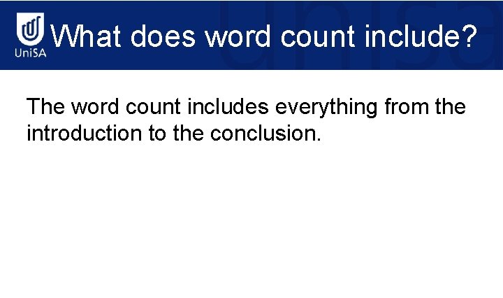 What does word count include? The word count includes everything from the introduction to