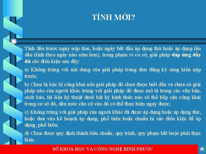 TÍNH MỚI? Tính đến trước ngày nộp đơn, hoặc ngày bắt đầu áp dụng