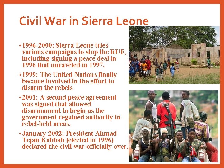 Civil War in Sierra Leone s 1996 -2000: Sierra Leone tries various campaigns to