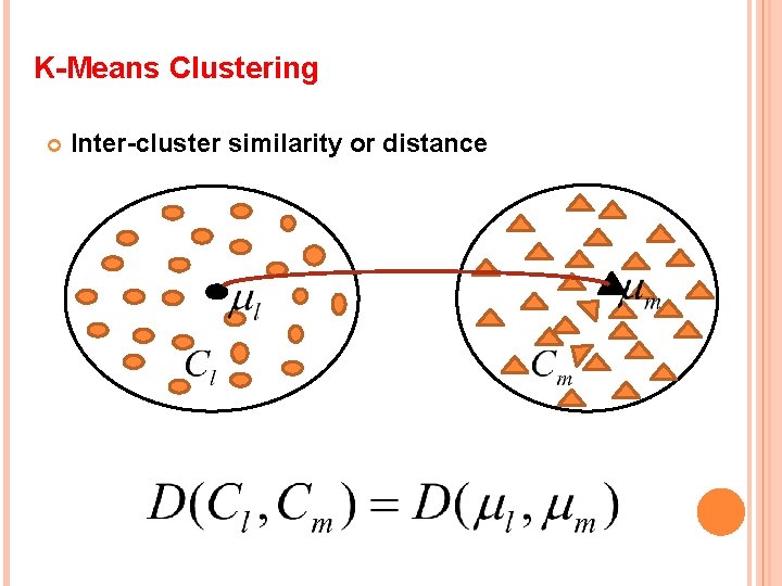 K-Means Clustering Inter-cluster similarity or distance 