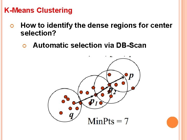 K-Means Clustering How to identify the dense regions for center selection? Automatic selection via