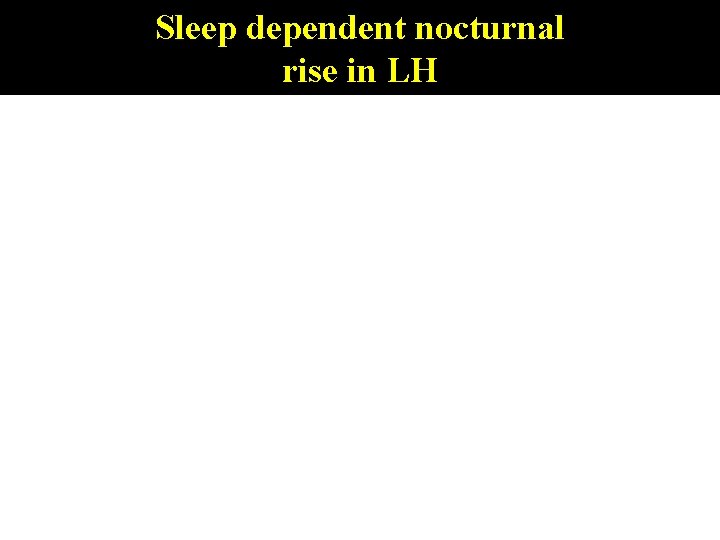 Sleep dependent nocturnal rise in LH 