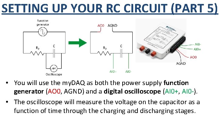 SETTING UP YOUR RC CIRCUIT (PART 5) • You will use the my. DAQ
