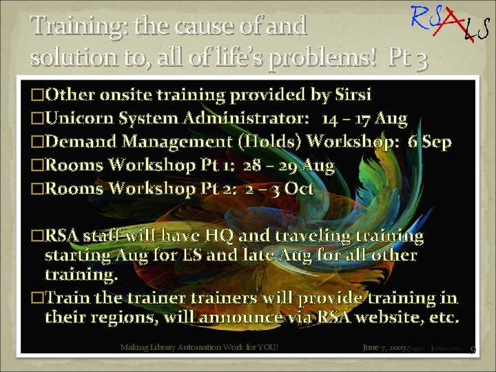 Training: the cause of and solution to, all of life’s problems! Pt 3 �Other