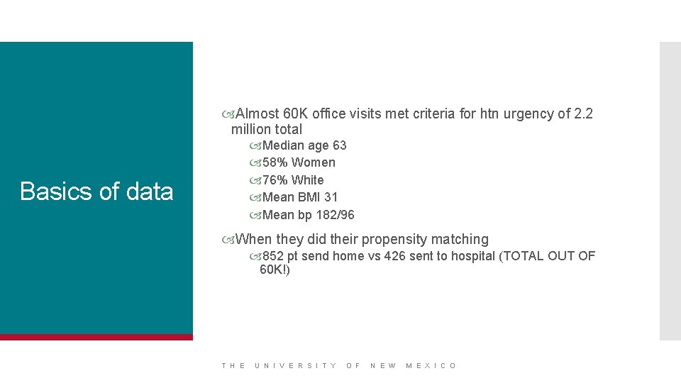  Almost 60 K office visits met criteria for htn urgency of 2. 2
