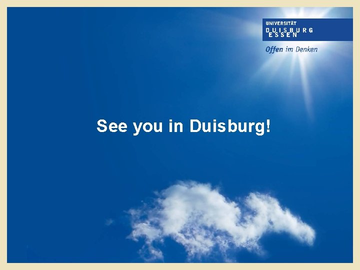 See you in Duisburg! 