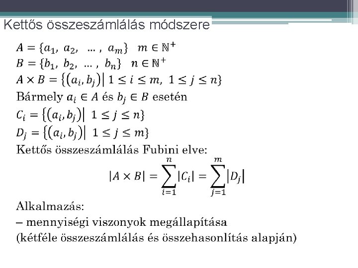 Kettős összeszámlálás módszere 