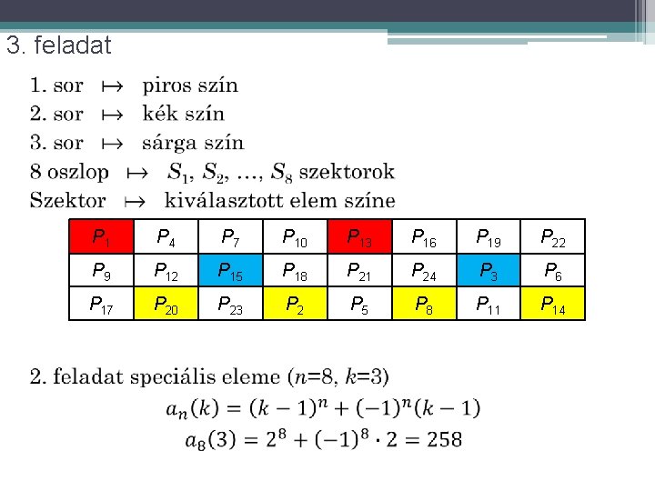 3. feladat P 1 P 4 P 7 P 10 P 13 P 16