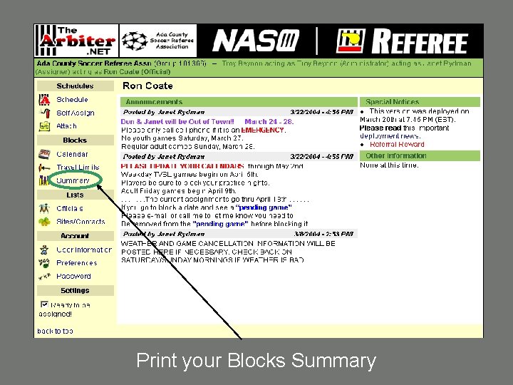 Print your Blocks Summary 