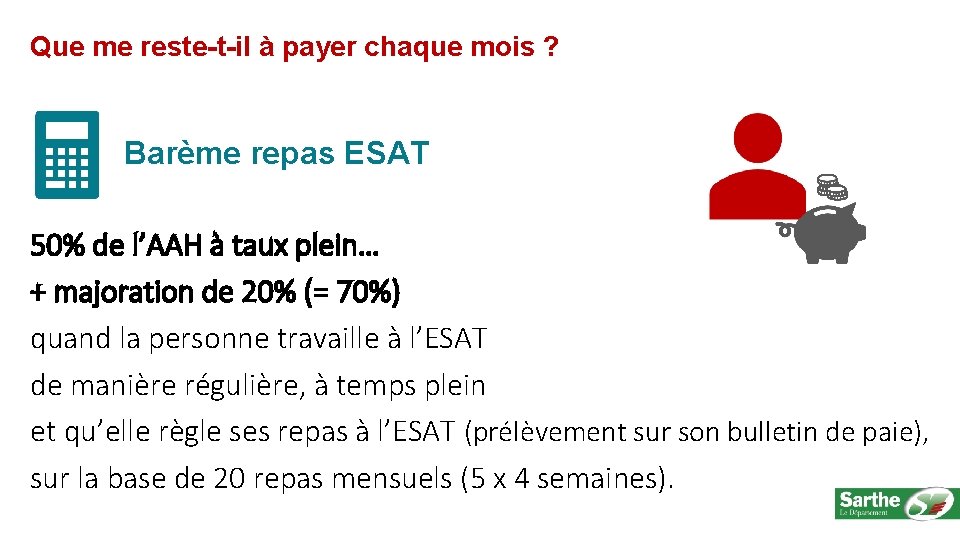 Que me reste-t-il à payer chaque mois ? Barème repas ESAT 50% de l’AAH