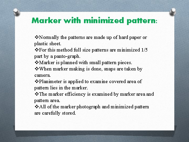 Marker with minimized pattern: v. Normally the patterns are made up of hard paper