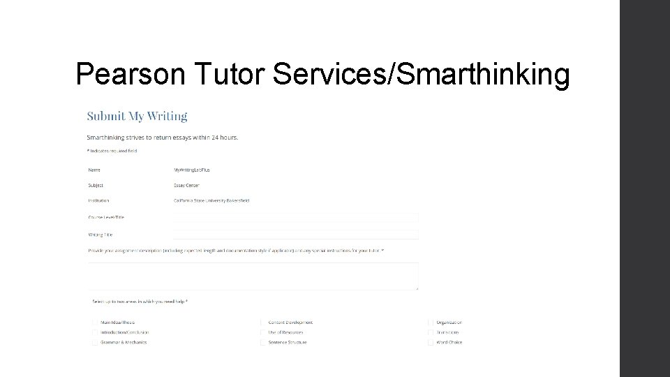 Pearson Tutor Services/Smarthinking 