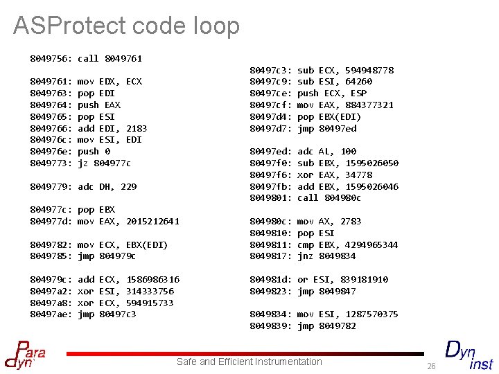 ASProtect code loop 8049756: call 8049761: 8049763: 8049764: 8049765: 8049766: 804976 c: 804976 e: