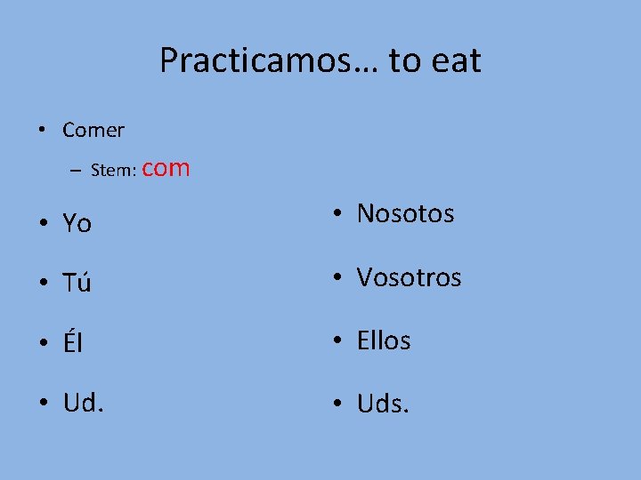 ER Verb Conjugations 1 Keep the stem 2
