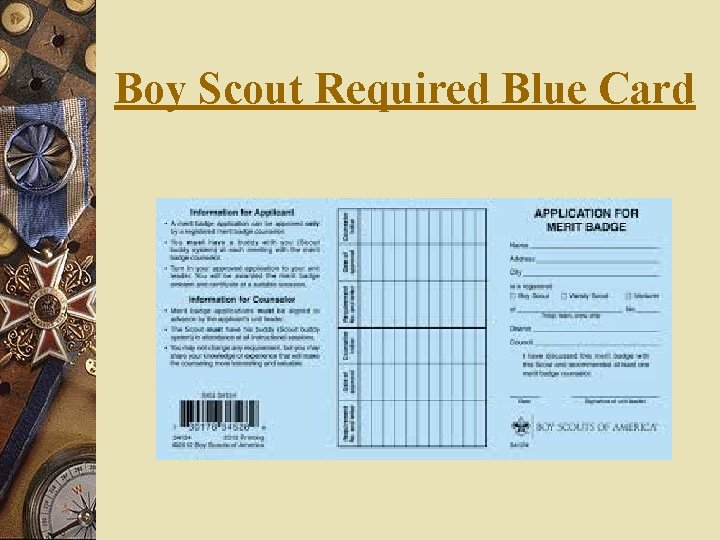 Boy Scout Required Blue Card 