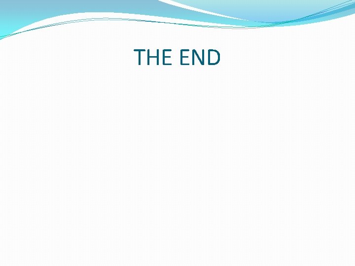 THE END THE END