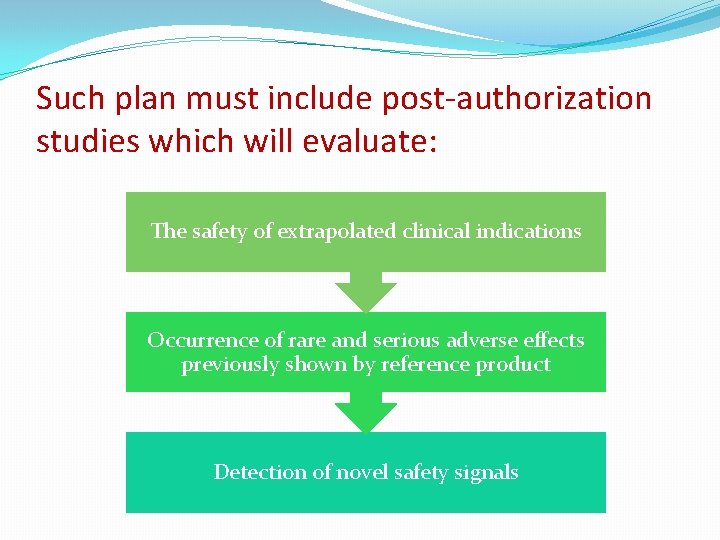 Such plan must include post-authorization studies which will evaluate: The safety of extrapolated clinical Such plan must include post-authorization studies which will evaluate: The safety of extrapolated clinical