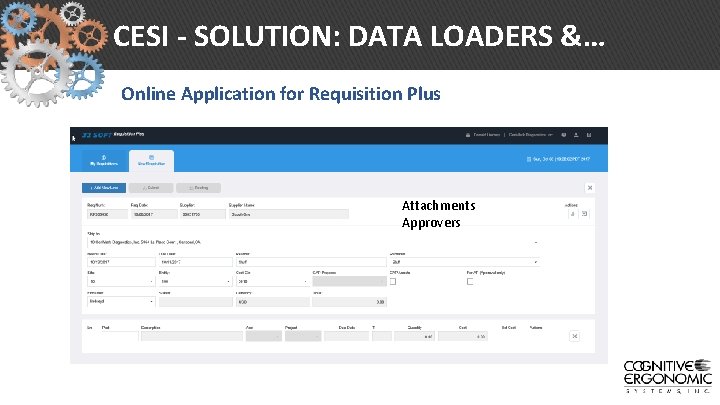 CESI - SOLUTION: DATA LOADERS &… Online Application for Requisition Plus Attachments Approvers 