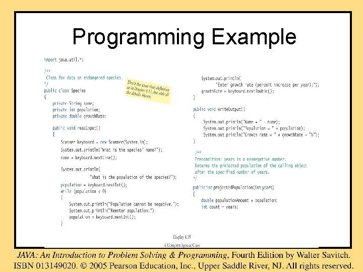 Programming Example Programming Example
