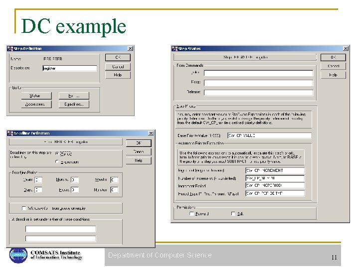 DC example Department of Computer Science 11 