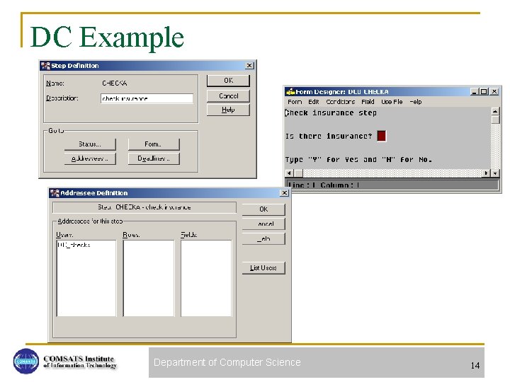 DC Example Department of Computer Science 14 