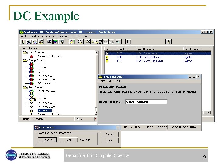 DC Example Department of Computer Science 20 