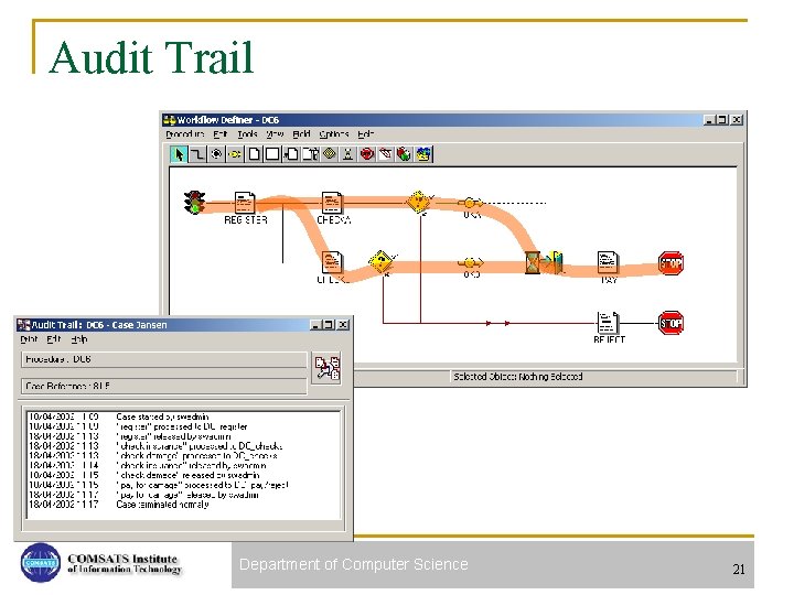 Audit Trail Department of Computer Science 21 