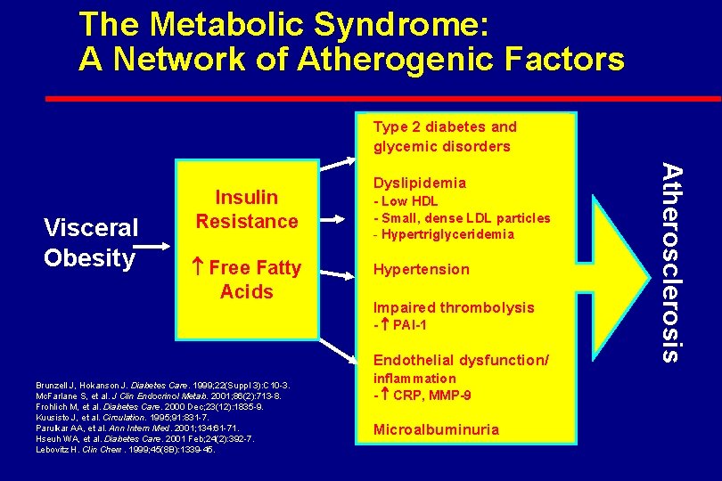 The Metabolic Syndrome: A Network of Atherogenic Factors Type 2 diabetes and glycemic disorders